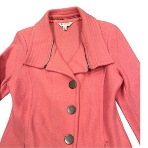 Inspired Style SZ 12 pink 100% wool shawl collar snap up pocketed jacket